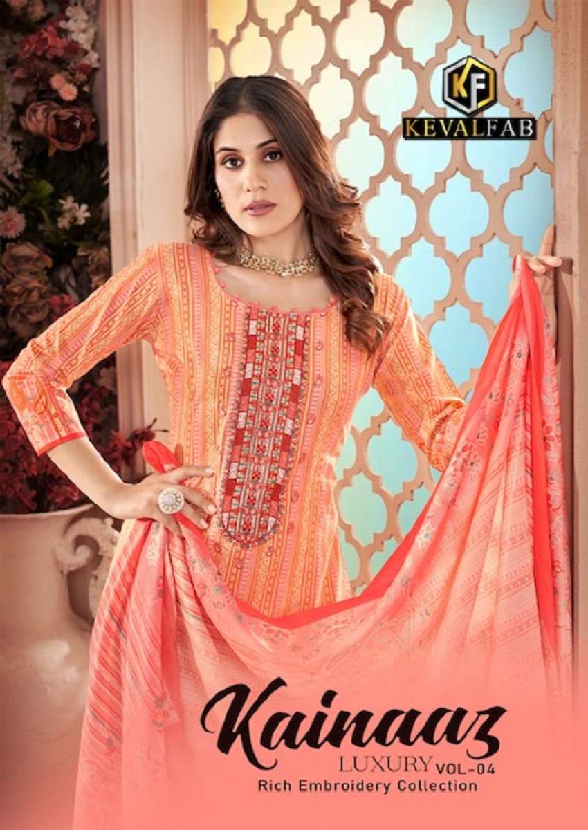 Keval Kainaaz Luxury Rich Emboidery Work Vol – 4 – Dress Material - Wholesale Catalog