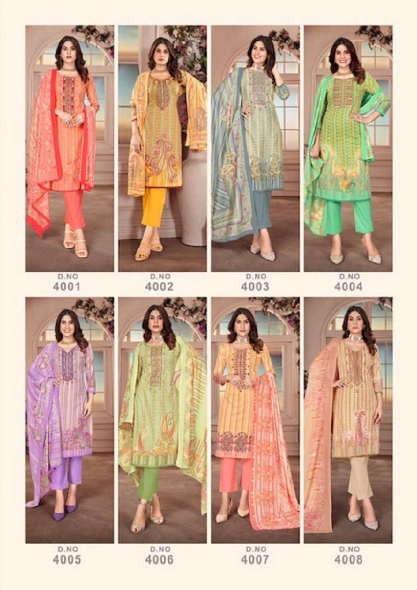 Keval Kainaaz Luxury Rich Emboidery Work Vol – 4 – Dress Material - Wholesale Catalog