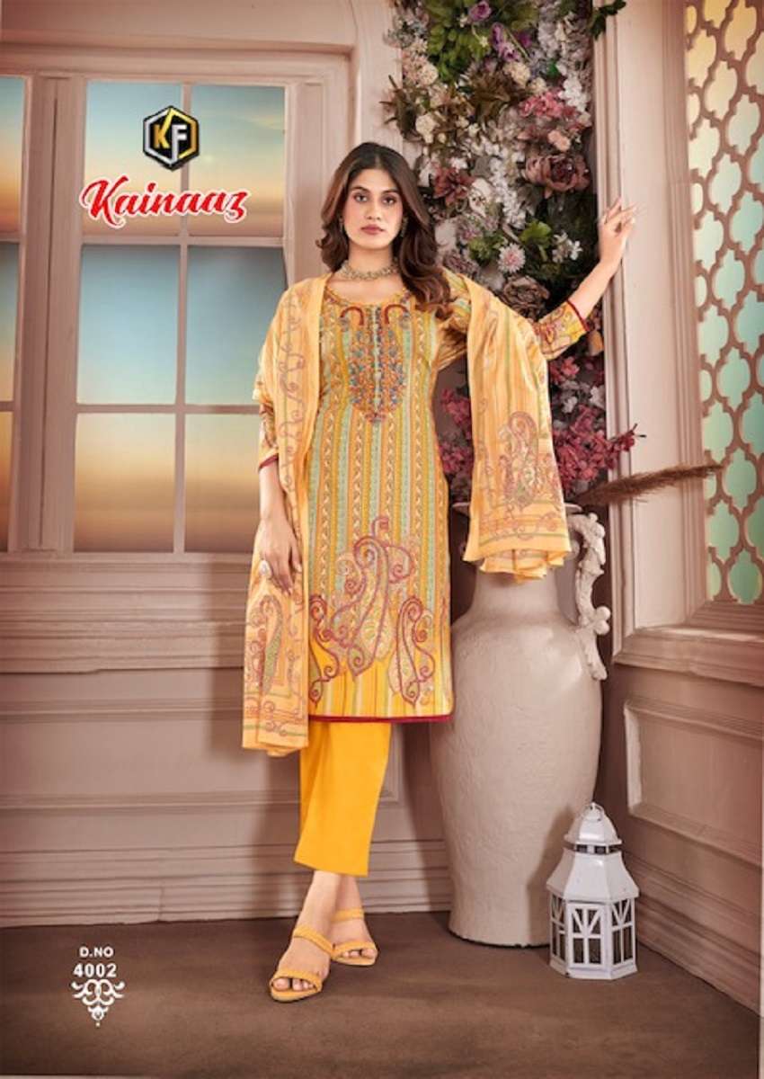 Keval Kainaaz Luxury Rich Emboidery Work Vol – 4 – Dress Material - Wholesale Catalog