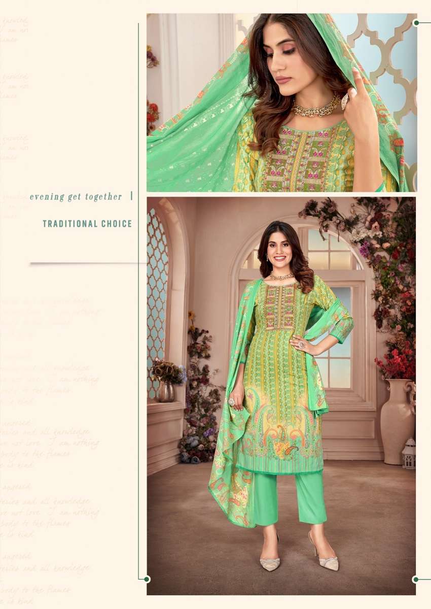 Keval Kainaaz Luxury Rich Emboidery Work Vol – 4 – Dress Material - Wholesale Catalog