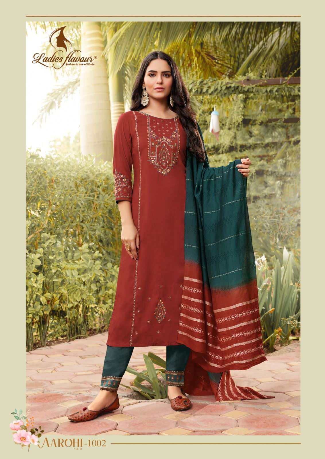 Ladies Flavour Aarohi Vol 10 Chinon Kurti Wholesale catalog