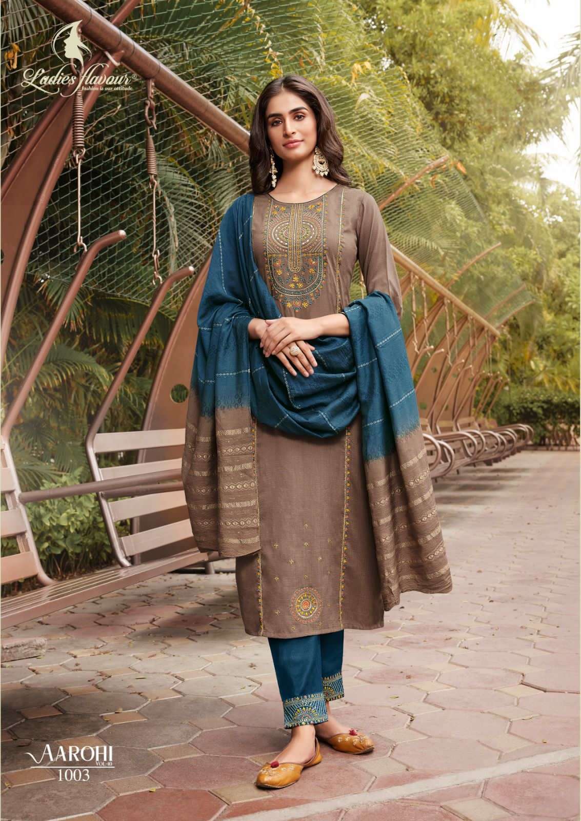 Ladies Flavour Aarohi Vol 10 Chinon Kurti Wholesale catalog