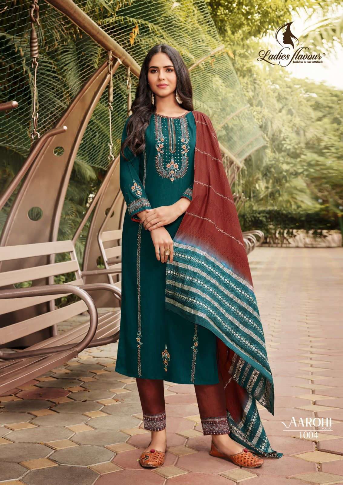Ladies Flavour Aarohi Vol 10 Chinon Kurti Wholesale catalog