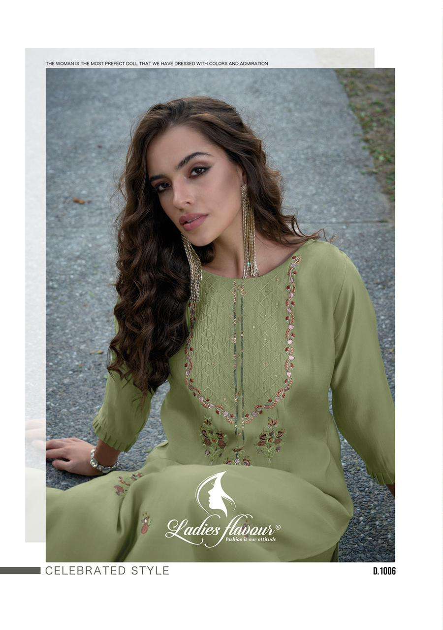 Ladies Flavour Mirza Chanderi Modal Kurti Wholesale catalog
