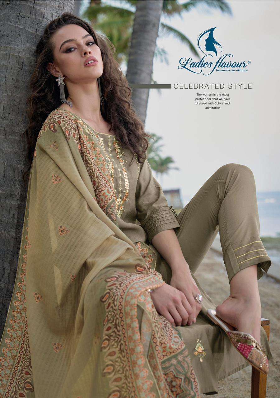 Ladies Flavour Mirza Chanderi Modal Kurti Wholesale catalog