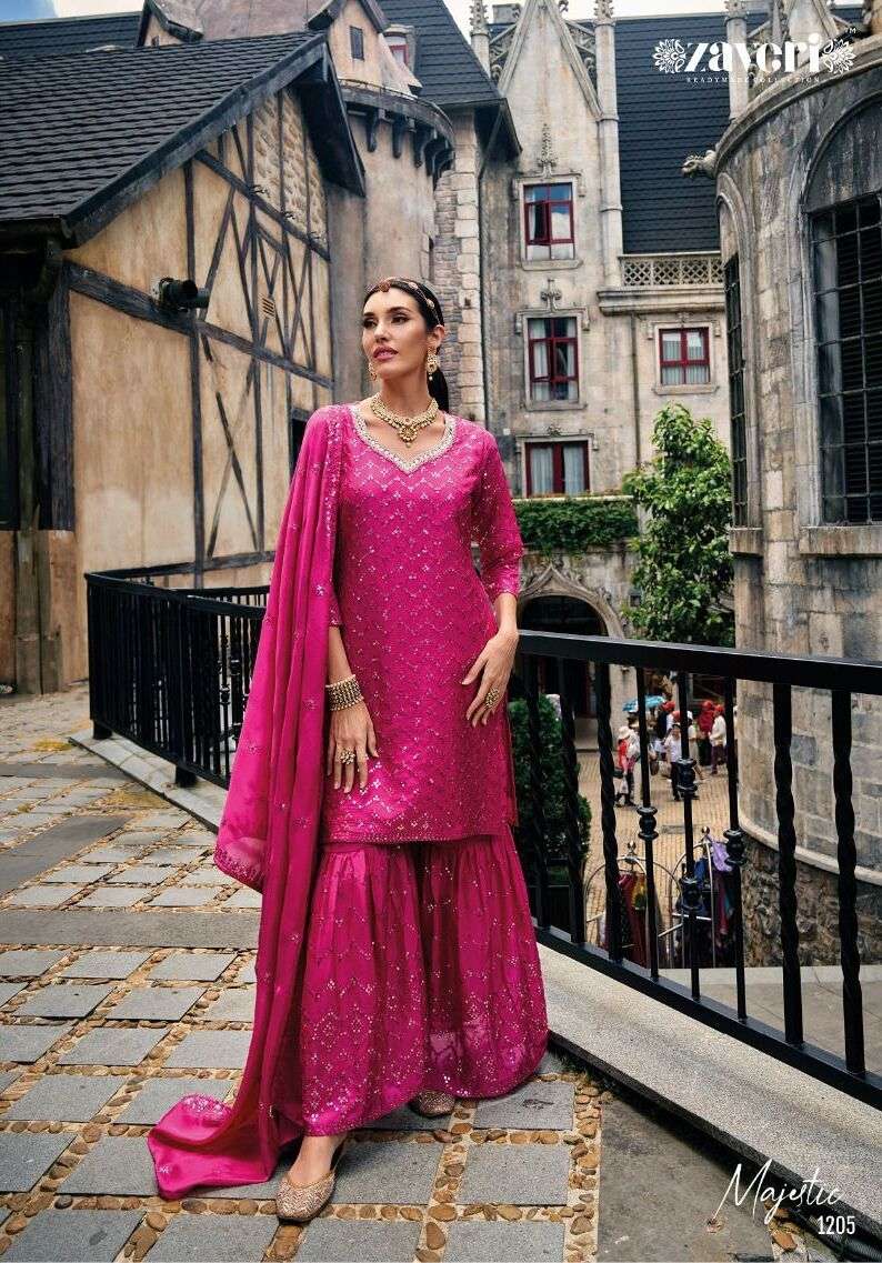 Majestic chinon with emboidery & khatali work Salwar Kameez Wholesale catalog