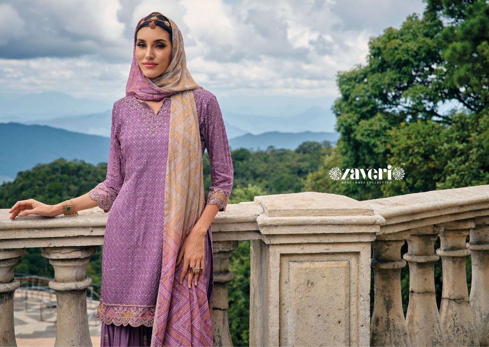 Majestic chinon with emboidery & khatali work Salwar Kameez Wholesale catalog