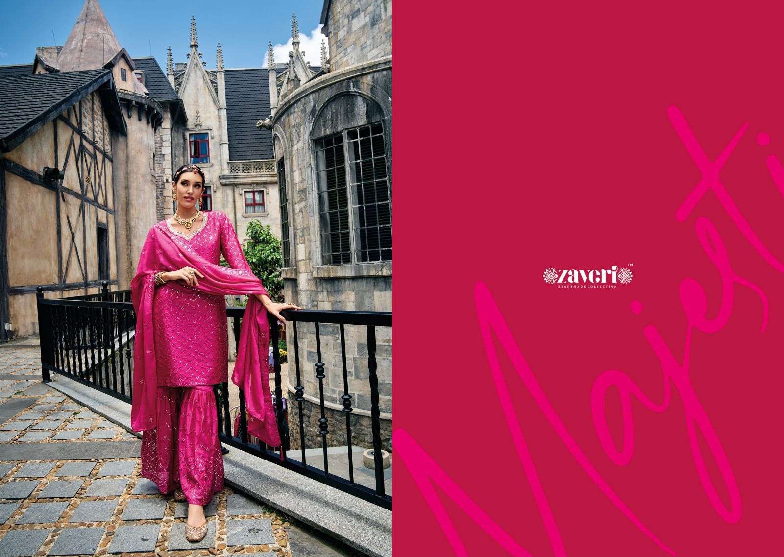 Majestic chinon with emboidery & khatali work Salwar Kameez Wholesale catalog