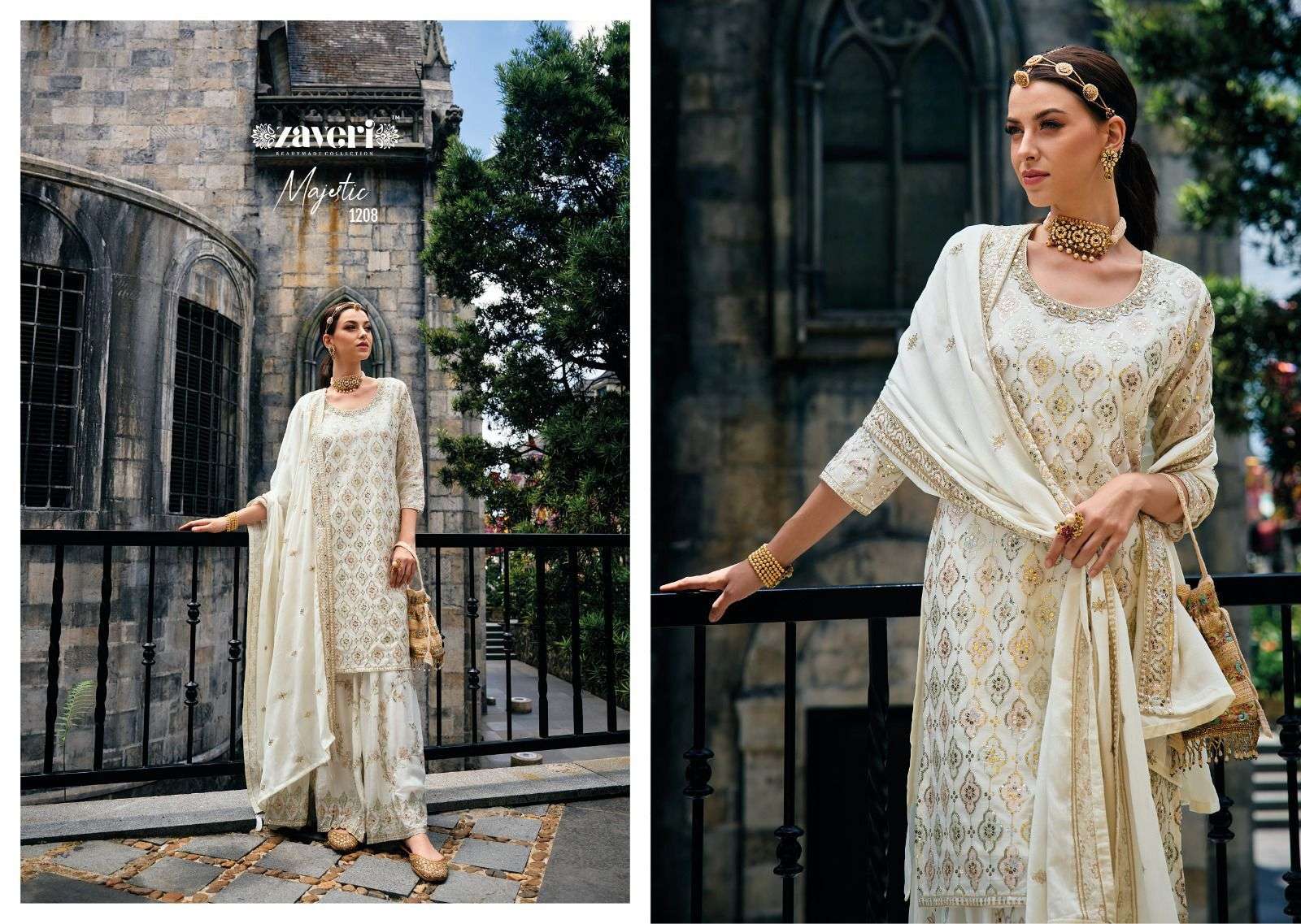 Majestic chinon with emboidery & khatali work Salwar Kameez Wholesale catalog