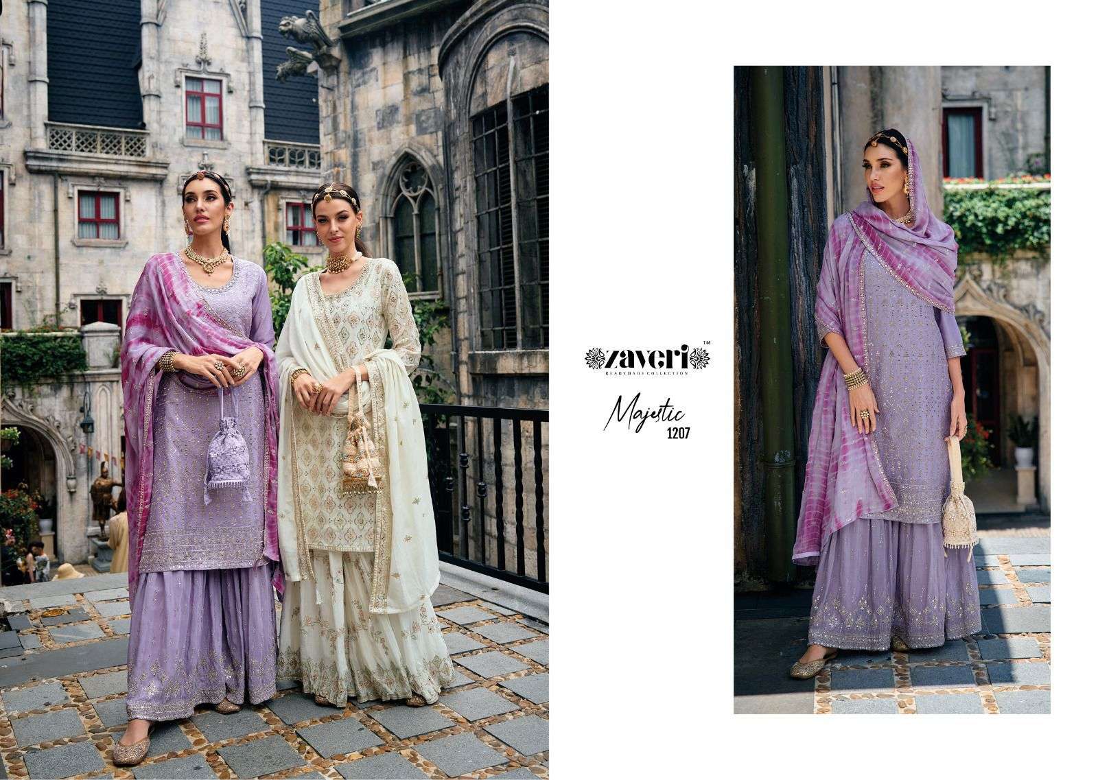 Majestic chinon with emboidery & khatali work Salwar Kameez Wholesale catalog