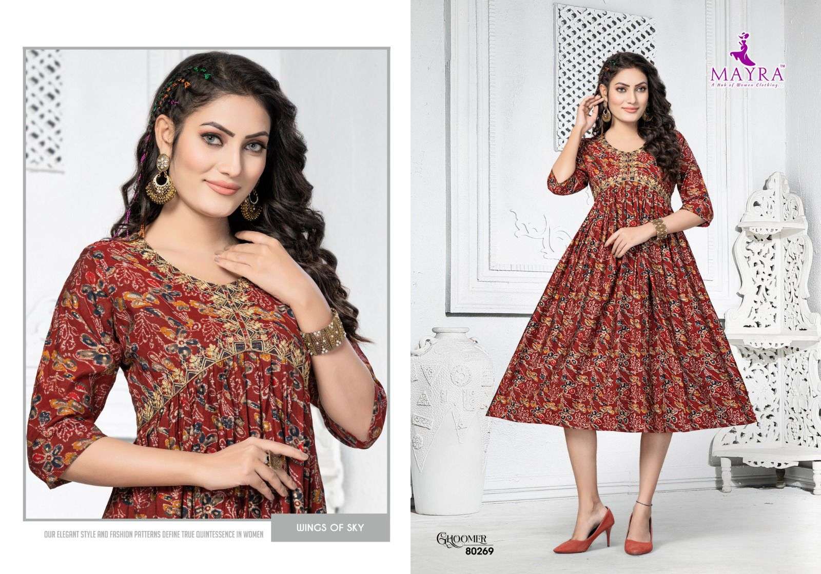 MAYRA GHOOMER Kurti Wholesale catalog