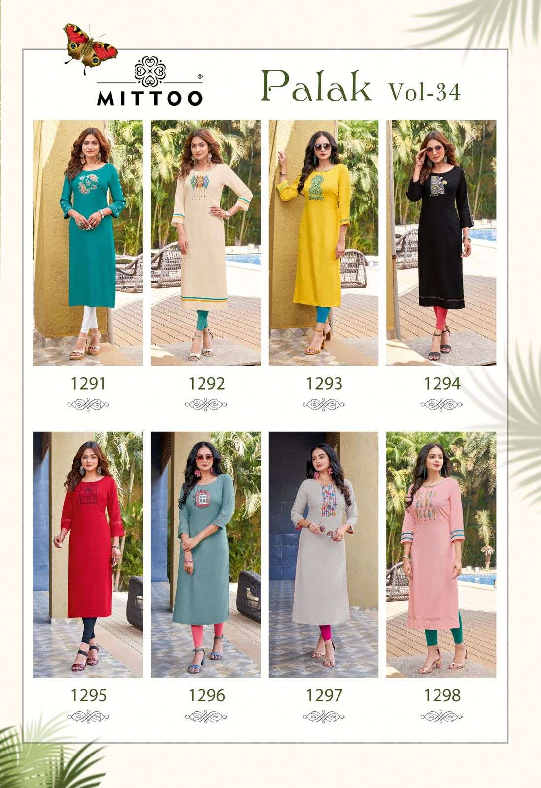 MITTOO PALAK Vol 34 Rayon Kurti Wholesale catalog