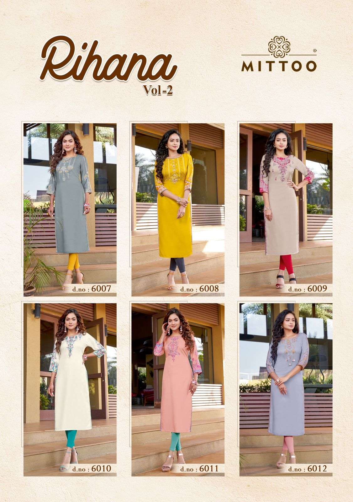 MITTOO RIHANA VOL 2 Rayon Kurti Wholesale catalog