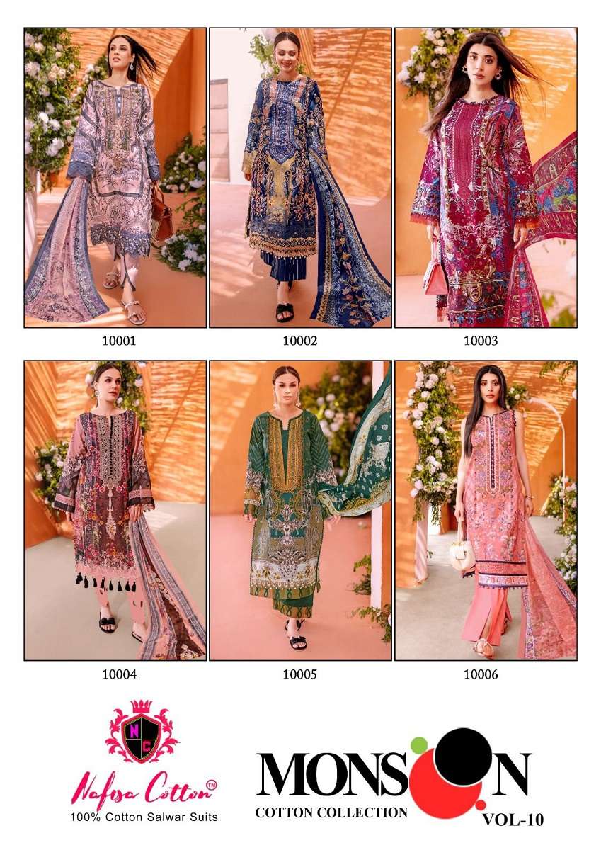 Nafisa Monsoon Vol-10 – Dress Material - Wholesale Catalog