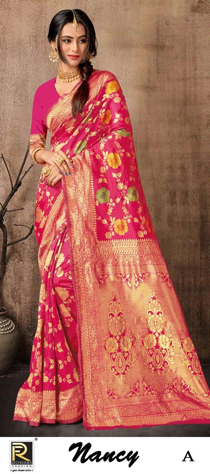 NANCY  BY RONISHA SAREE BANARASI SILK FABRICS SUPER HIT COLLECTION 