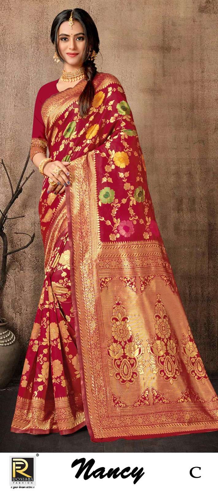 NANCY  BY RONISHA SAREE BANARASI SILK FABRICS SUPER HIT COLLECTION 