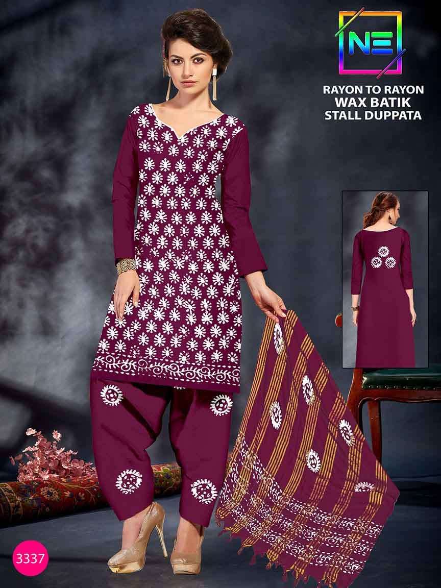 Nemi Rayon Wax Batik Vol-3 - Dress Material - Wholesale Catalog
