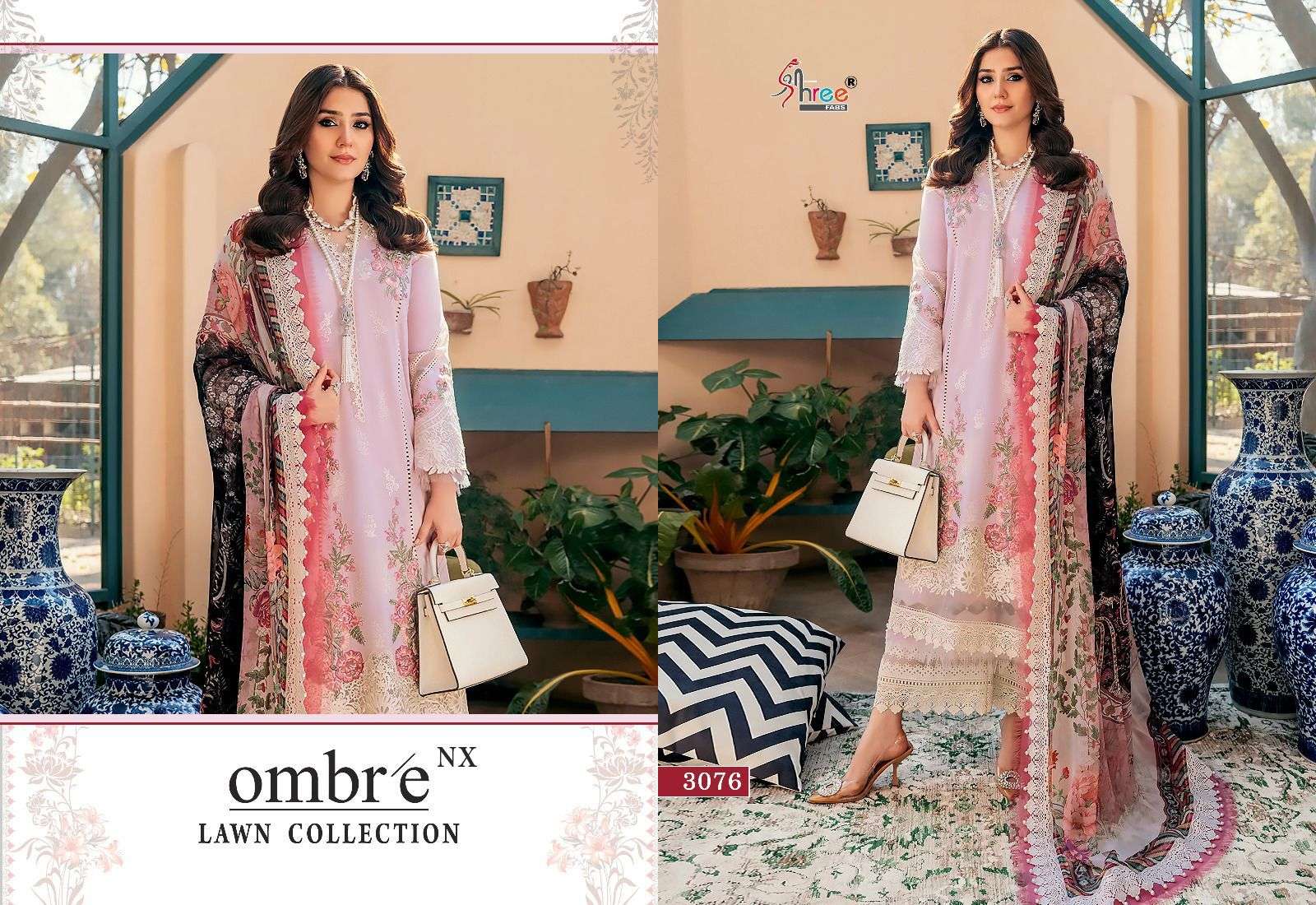 OMBRE LAWN COLLECTION NX PURE LAWN SILVER  Salwar Kameez Wholesale catalog