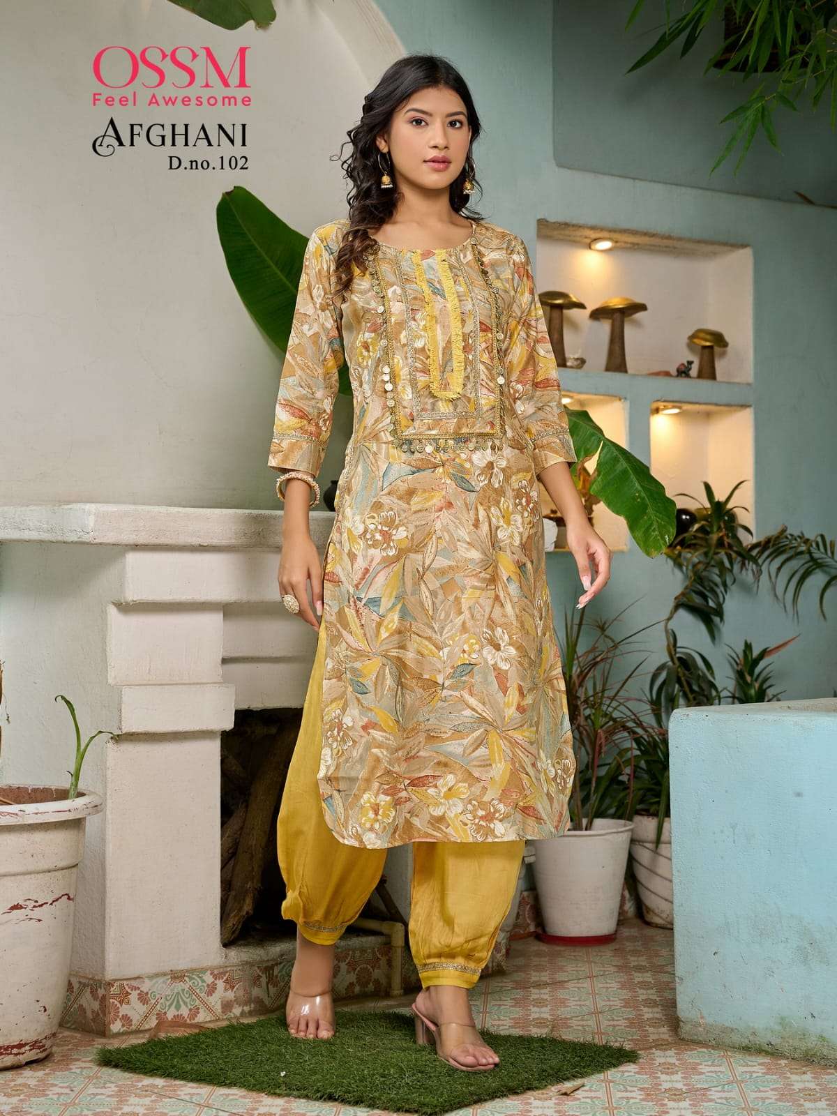 OSSM AFGHANI  Chanderi Modal Foil Kurti Wholesale catalog