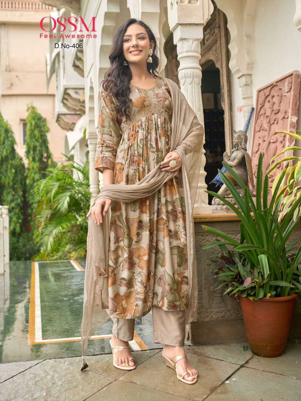 OSSM RESHAM vol 04 ALIA Chanderi Modal Foil Print Kurti Wholesale catalog