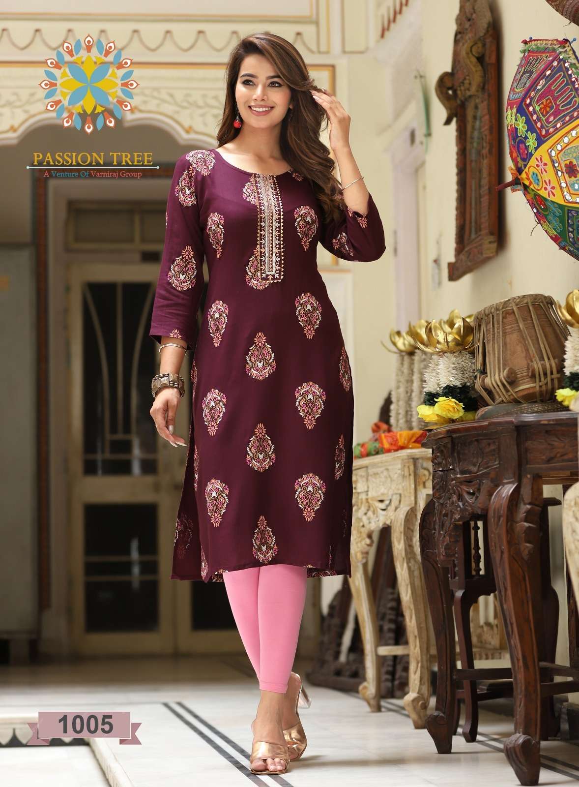 PASSION TREE ALBELI Vol.1 Reyon Kurti Wholesale catalog
