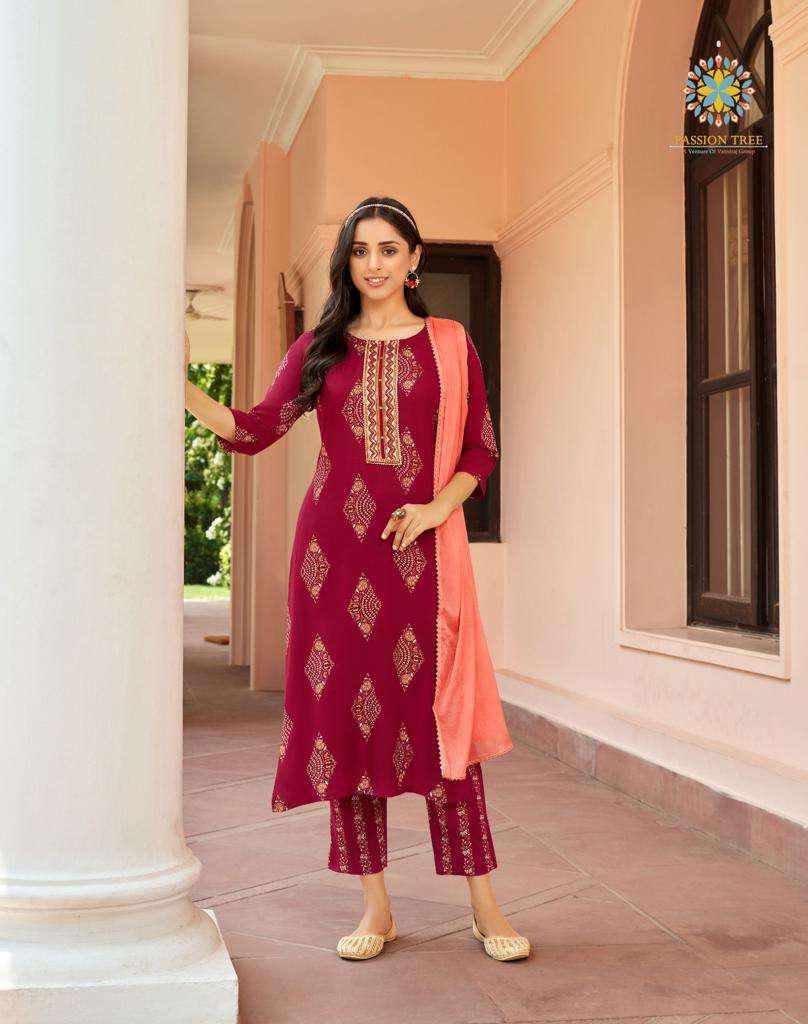 Passion Tree HARVI VOL-1 RAYON Kurti Wholesale catalog
