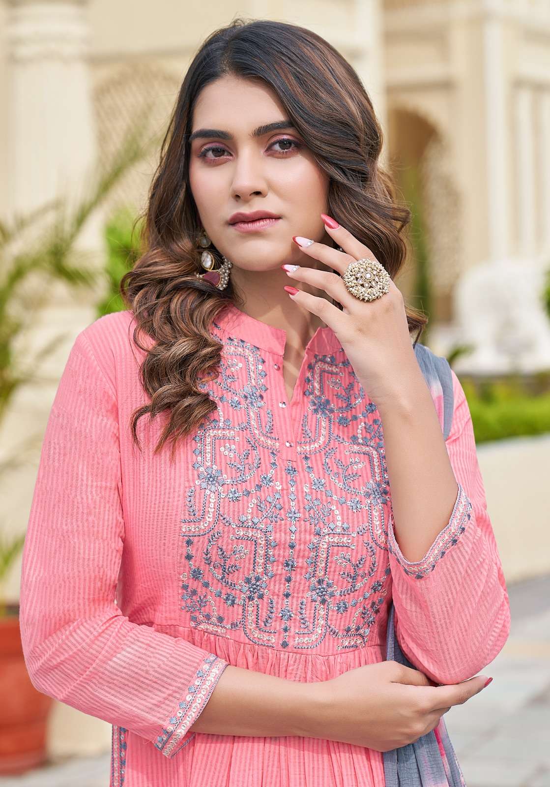 PINK MIRROR FAIRYTALES Naira cut Kurti Wholesale catalog
