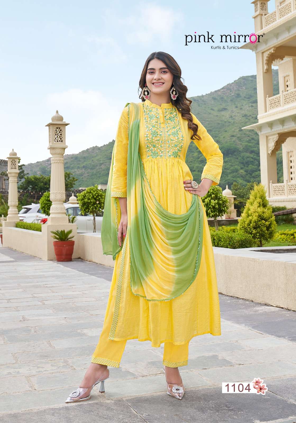 PINK MIRROR FAIRYTALES Naira cut Kurti Wholesale catalog