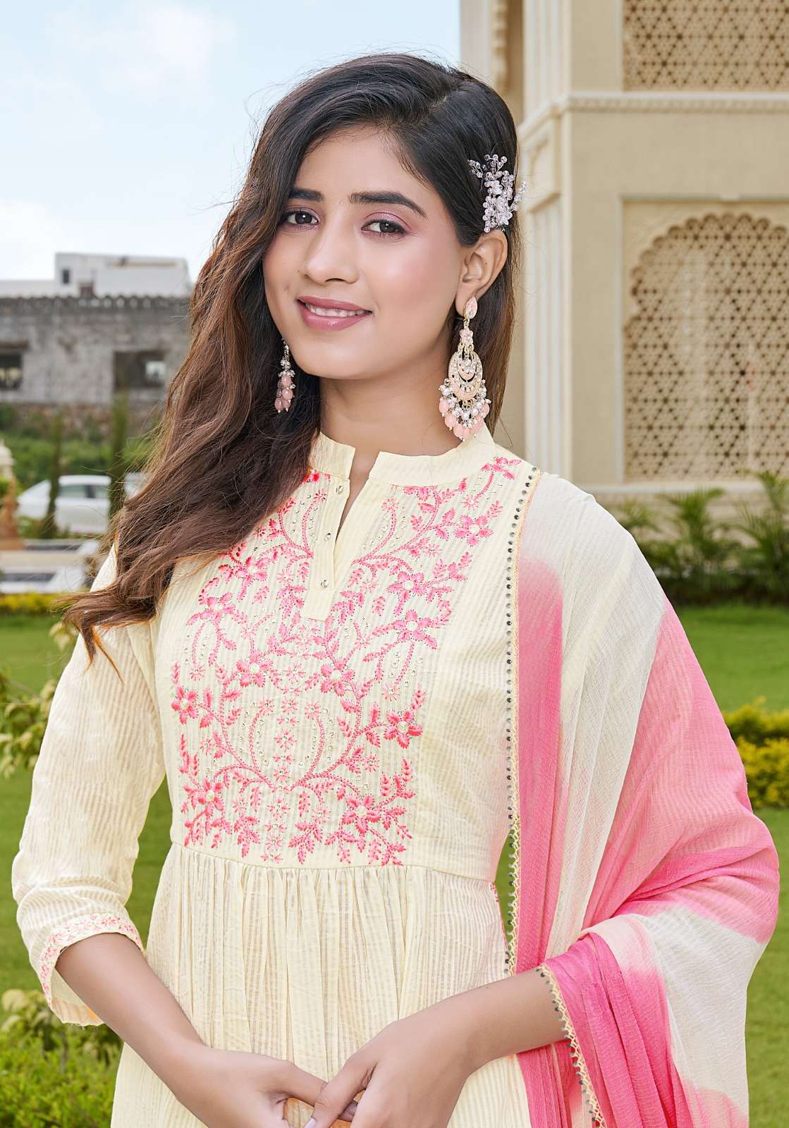 PINK MIRROR FAIRYTALES Naira cut Kurti Wholesale catalog