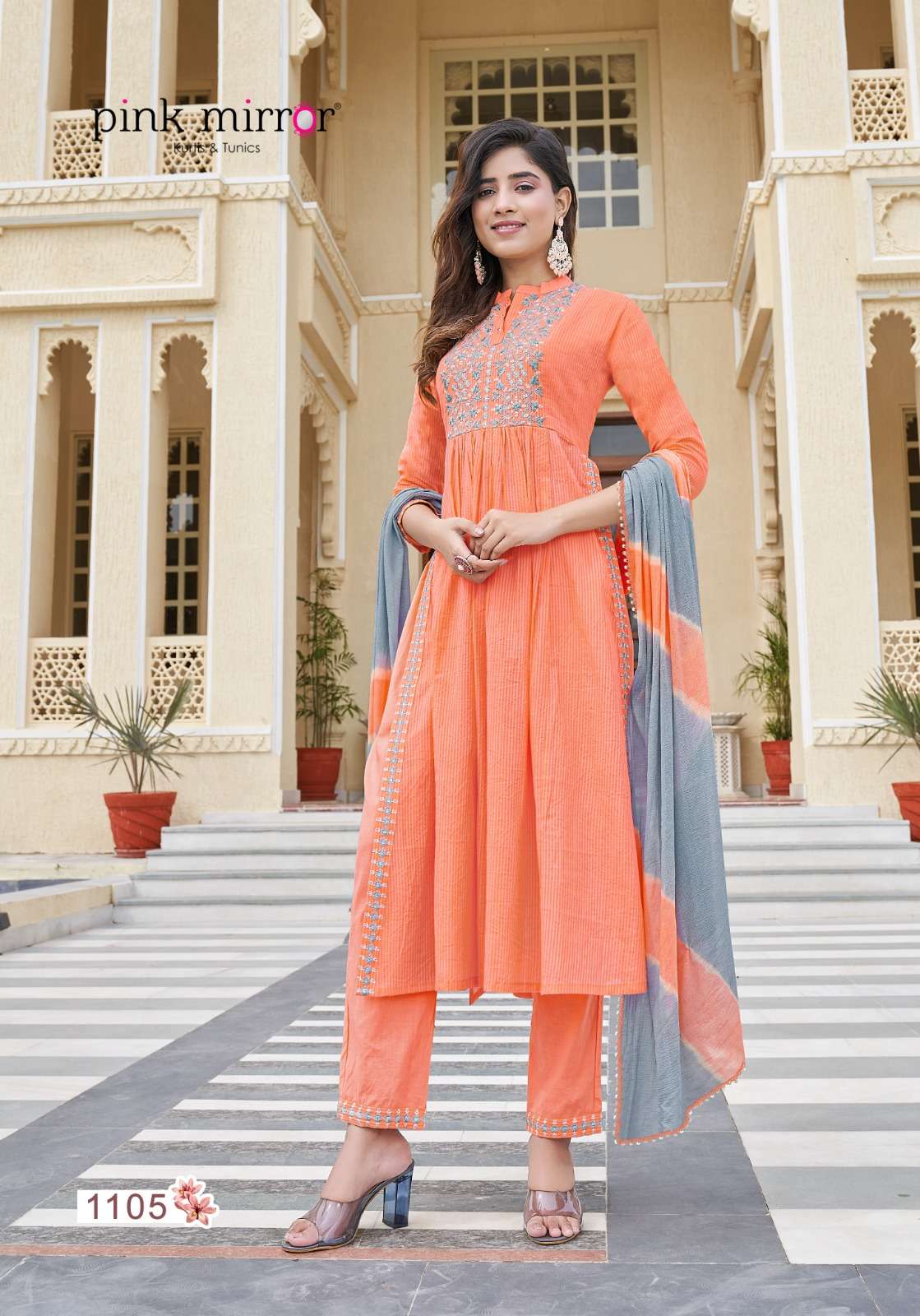 PINK MIRROR FAIRYTALES Naira cut Kurti Wholesale catalog