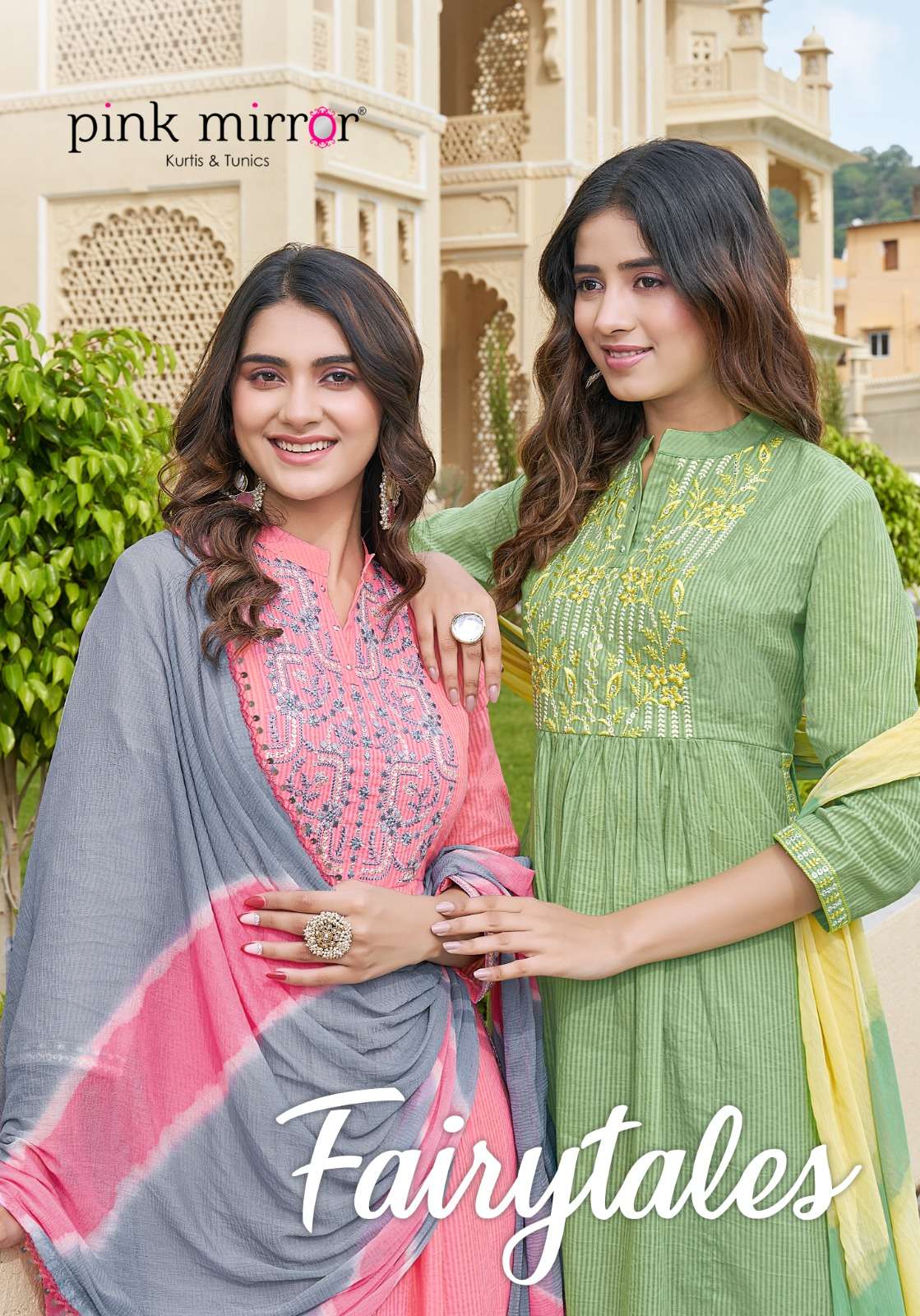PINK MIRROR FAIRYTALES Naira cut Kurti Wholesale catalog