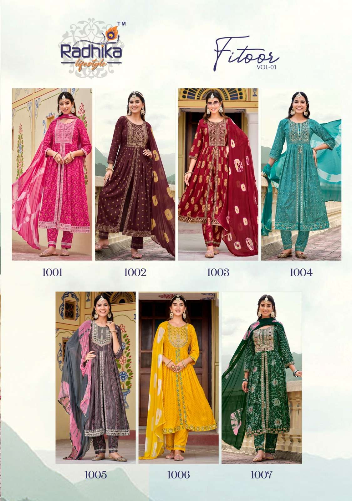 RADHIKA LIFE STYLE FITOOR vol-1 GOWN Kurti Wholesale catalog