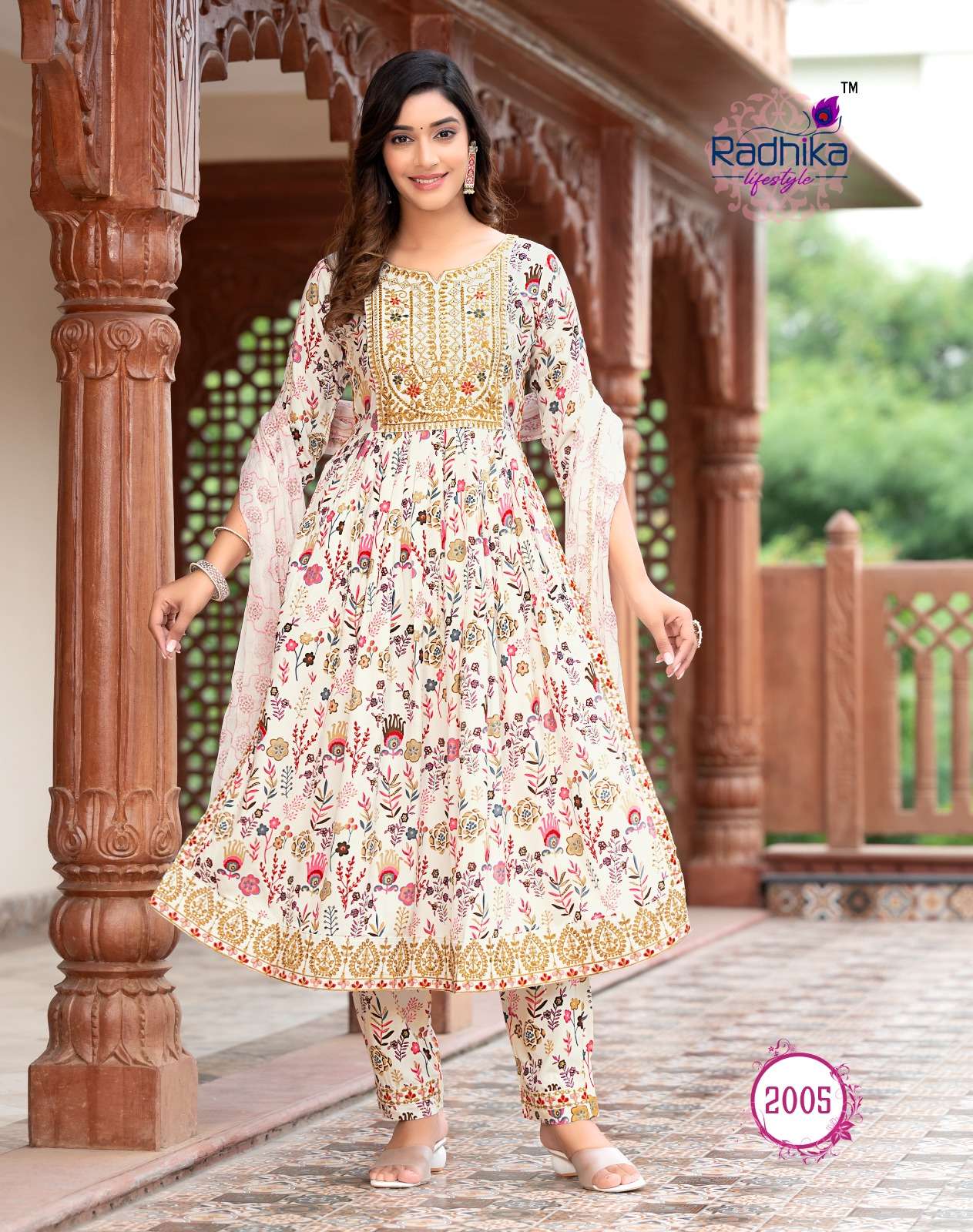 RADHIKA LIFE STYLE   PARAMPARA  vol -2  NAYRA CUT GOWN Kurti Wholesale catalog