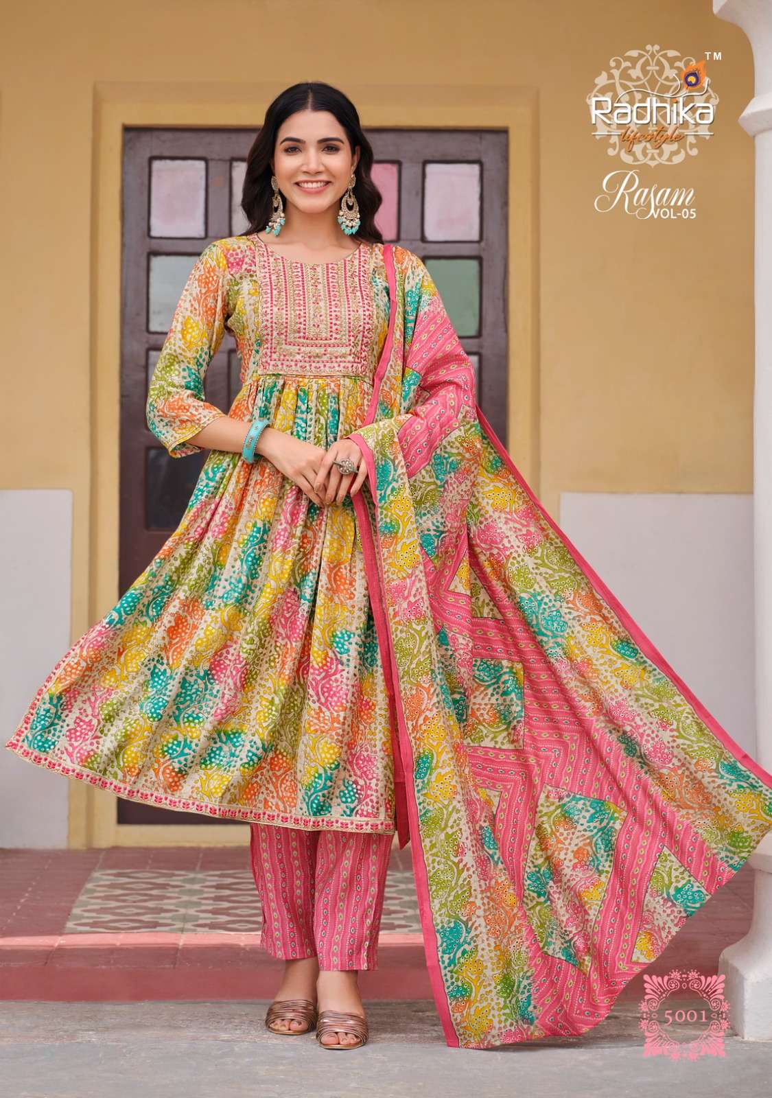 RADHIKA LIFE STYLE RASAM Vol - 5 NAYRA CUT GOWN Kurti Wholesale catalog