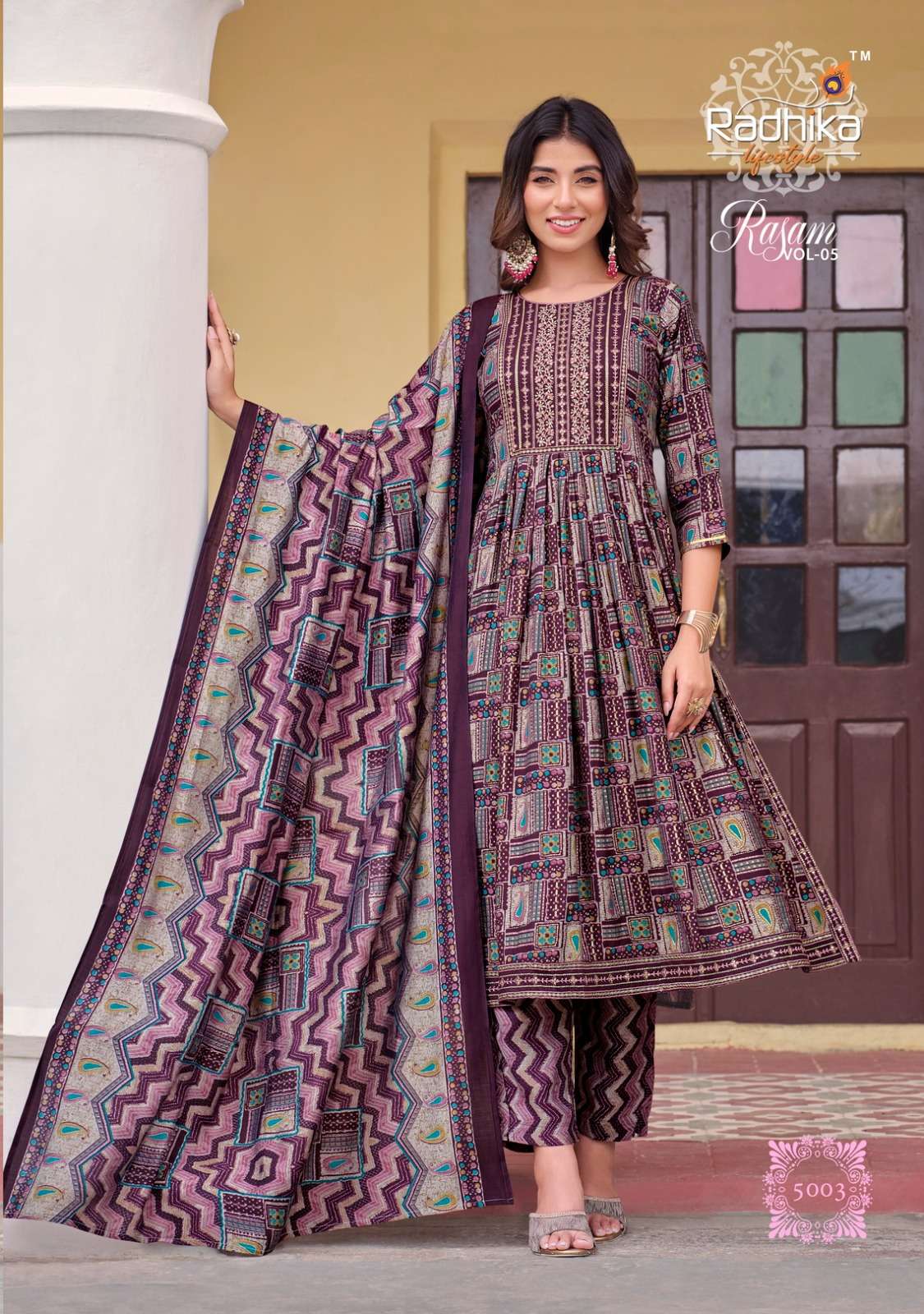 RADHIKA LIFE STYLE RASAM Vol - 5 NAYRA CUT GOWN Kurti Wholesale catalog