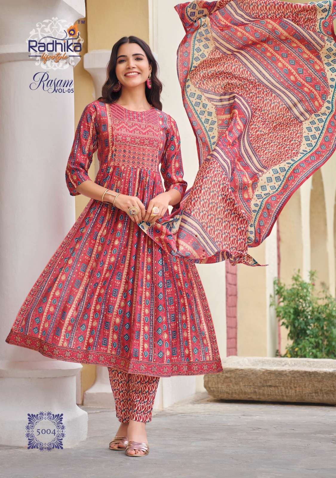 RADHIKA LIFE STYLE RASAM Vol - 5 NAYRA CUT GOWN Kurti Wholesale catalog
