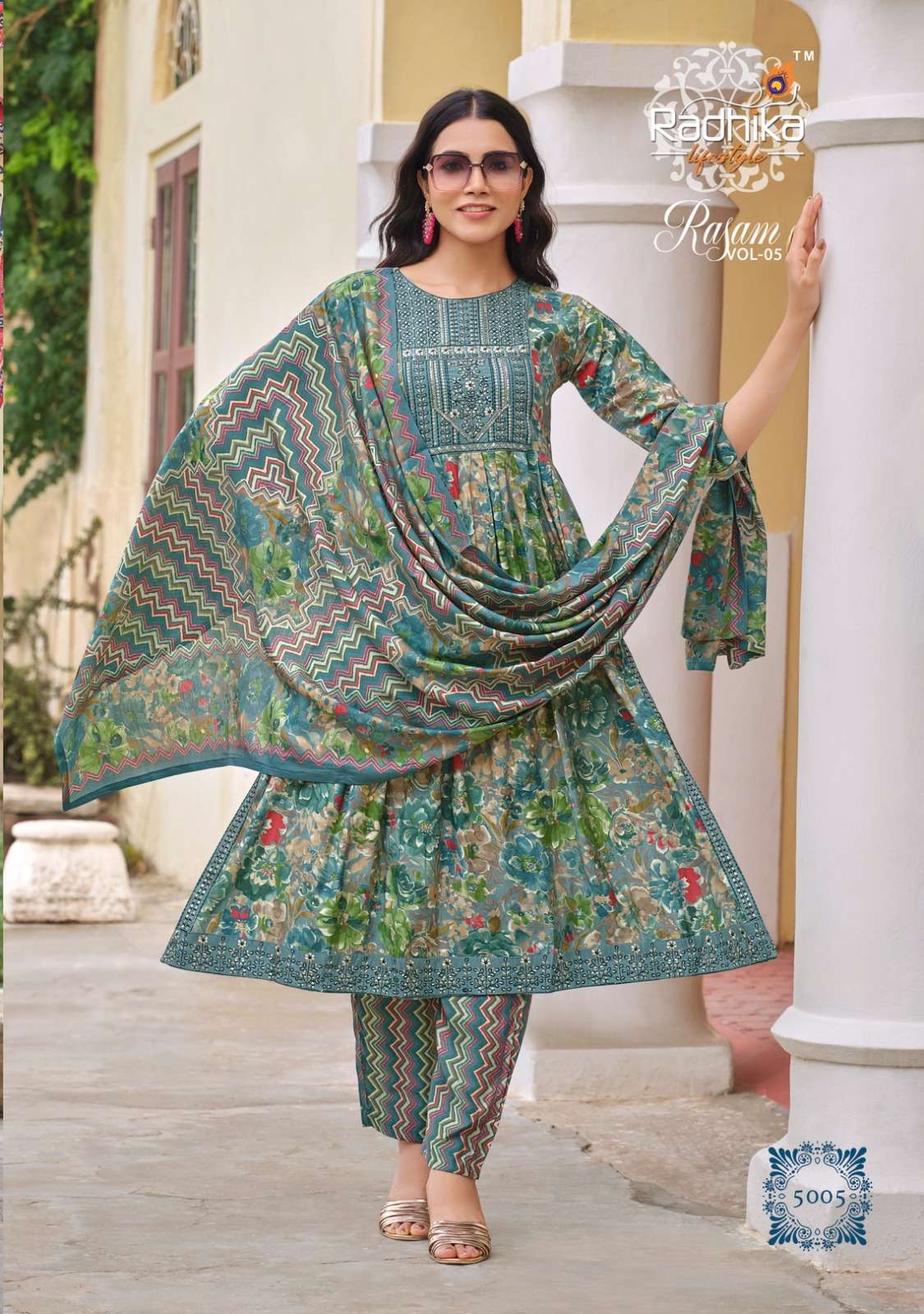 RADHIKA LIFE STYLE RASAM Vol - 5 NAYRA CUT GOWN Kurti Wholesale catalog