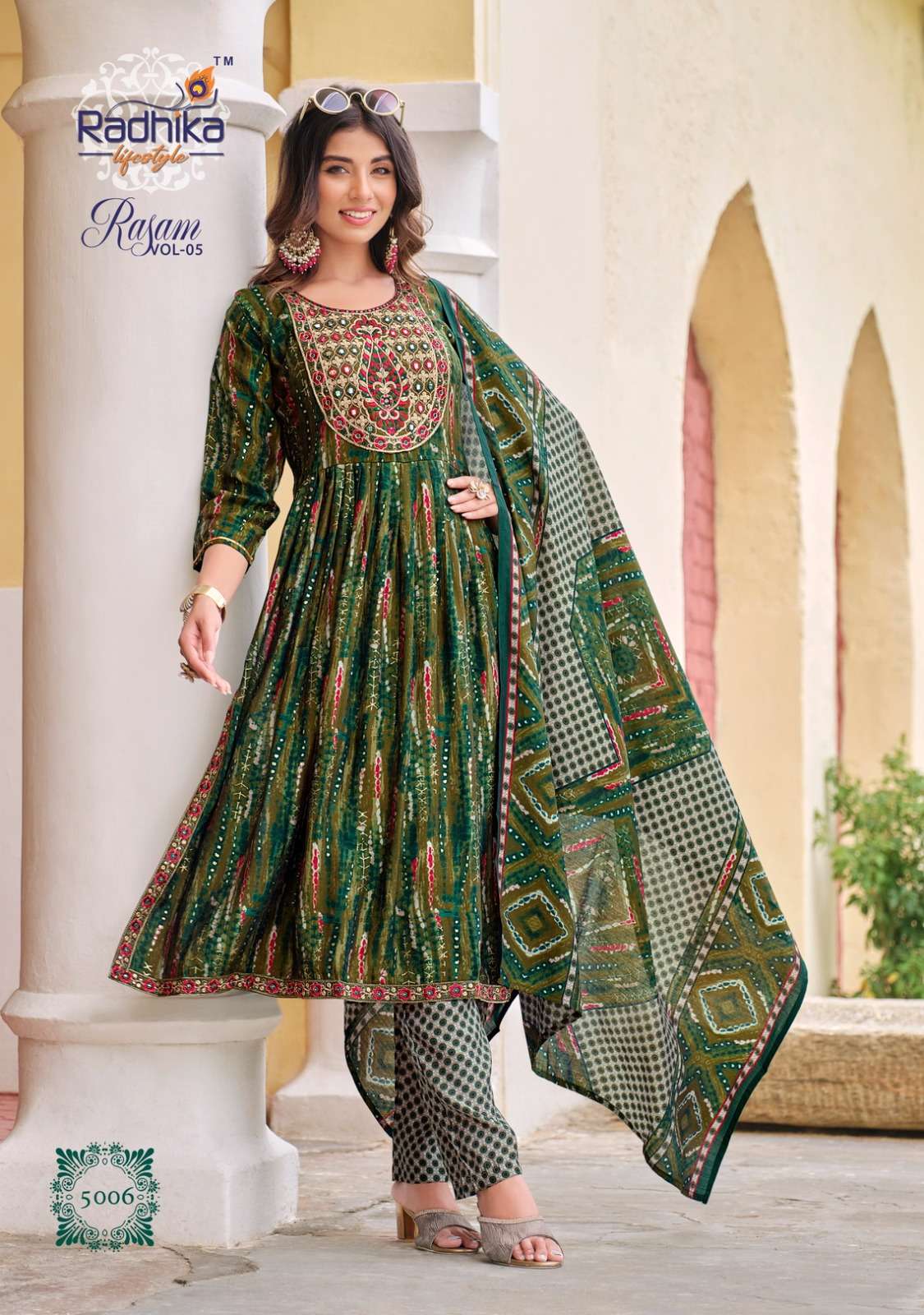 RADHIKA LIFE STYLE RASAM Vol - 5 NAYRA CUT GOWN Kurti Wholesale catalog