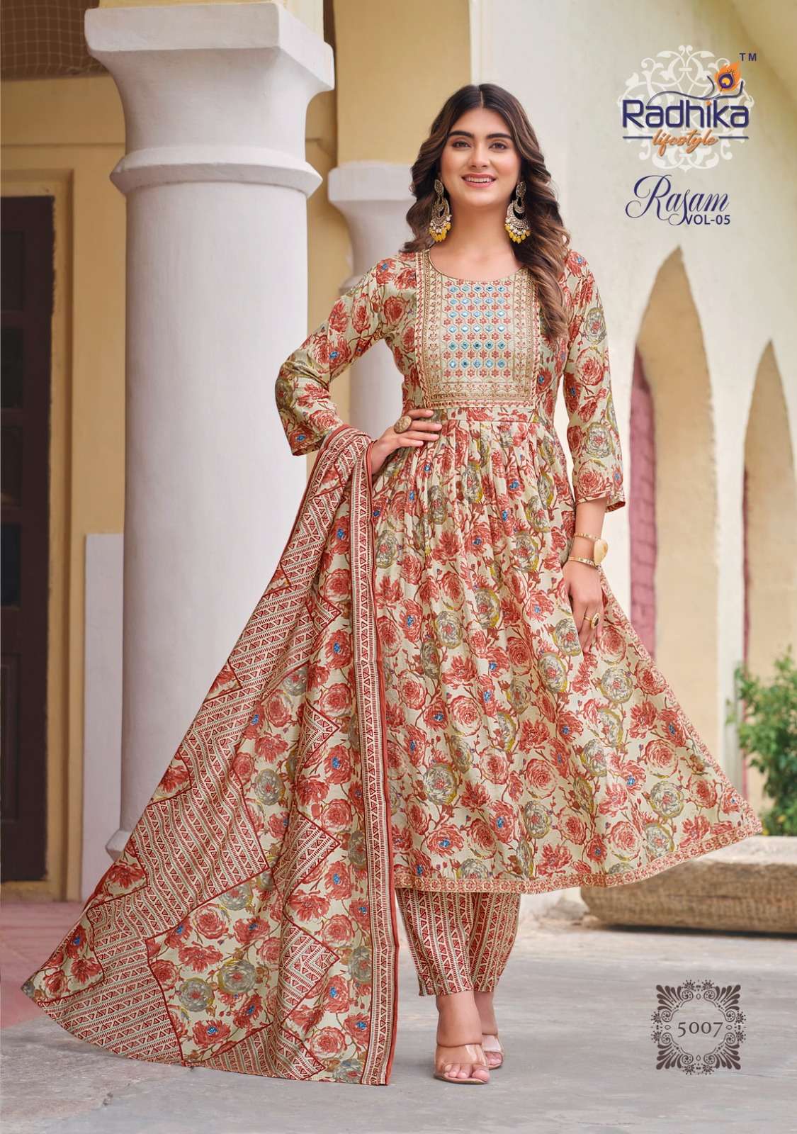 RADHIKA LIFE STYLE RASAM Vol - 5 NAYRA CUT GOWN Kurti Wholesale catalog