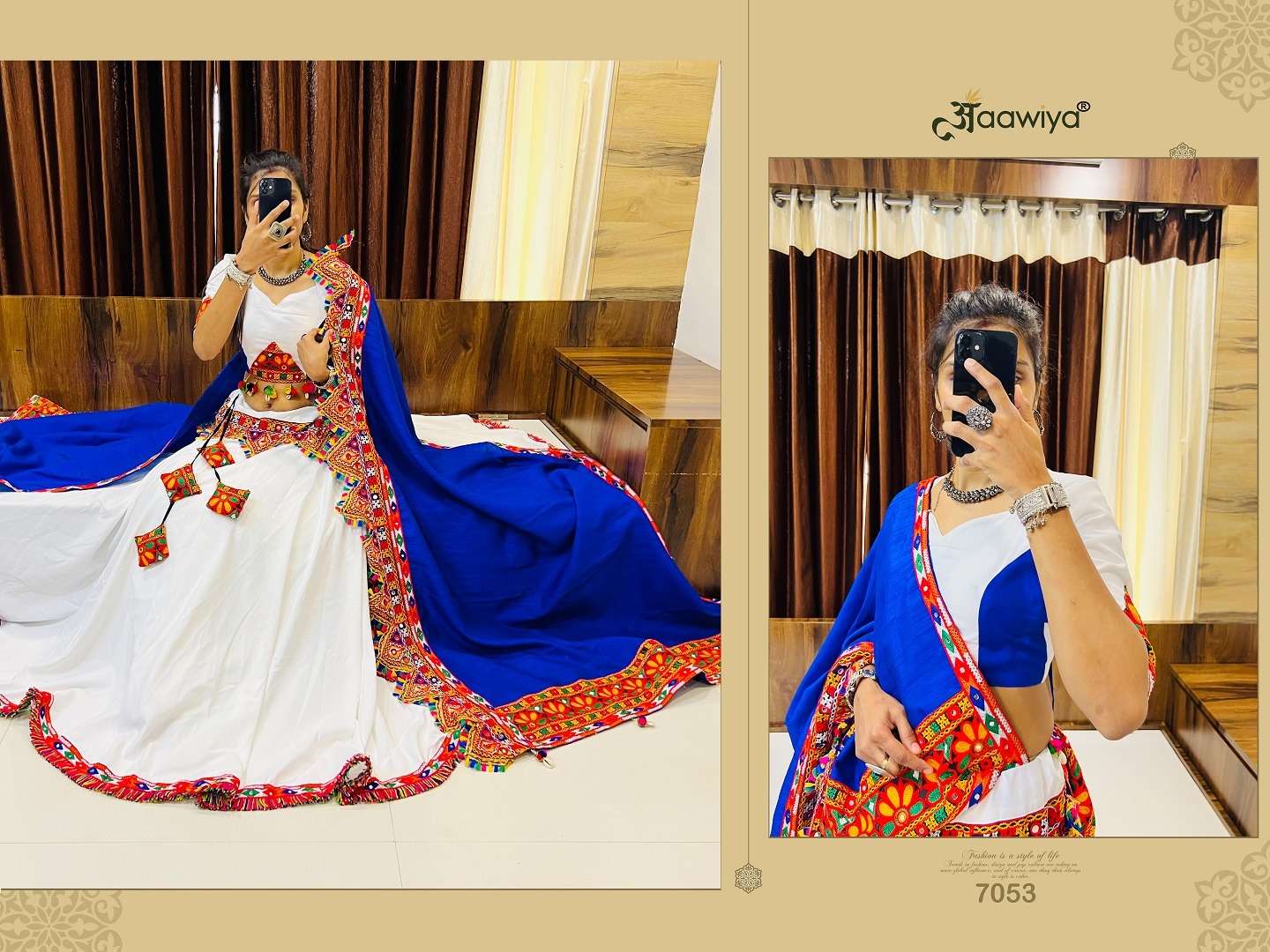RAJWADI VOL -8  7053 AAWIYA NAVRATRI SPECIAL TRADITIONAL LEHENGA CHOLI WHOLESALE CATALOG 