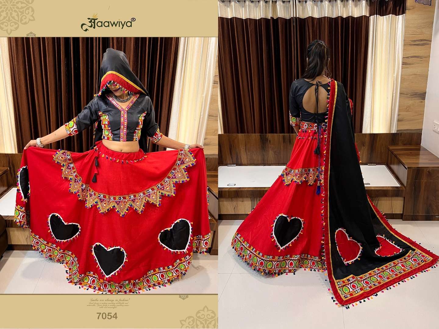 RAJWADI VOL -8  7054 AAWIYA NAVRATRI SPECIAL TRADITIONAL LEHENGA CHOLI WHOLESALE CATALOG 