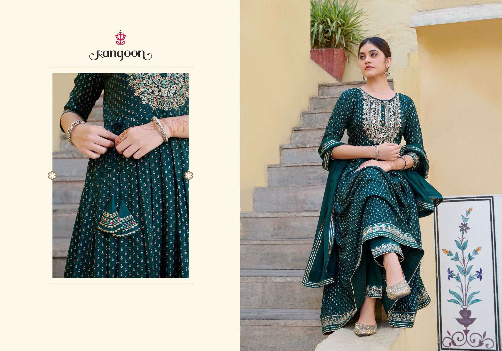 Rangoon Jilmil Rayon Print Kurti Wholesale catalog