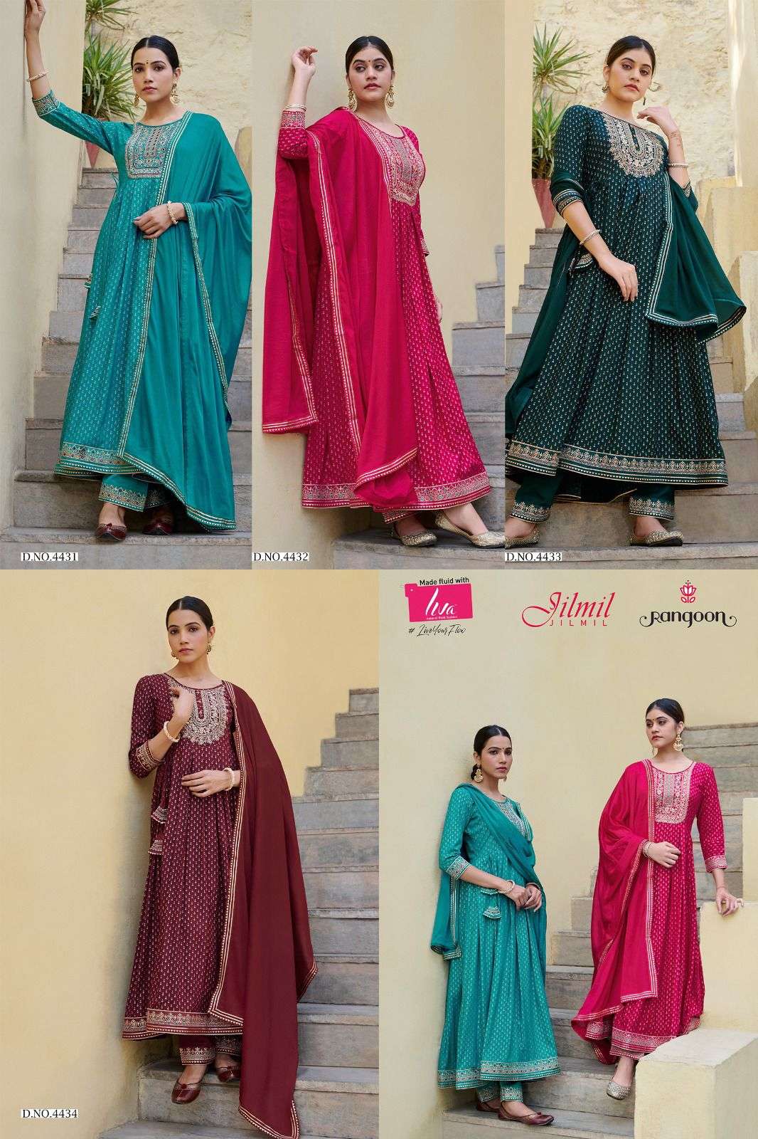 Rangoon Jilmil Rayon Print Kurti Wholesale catalog