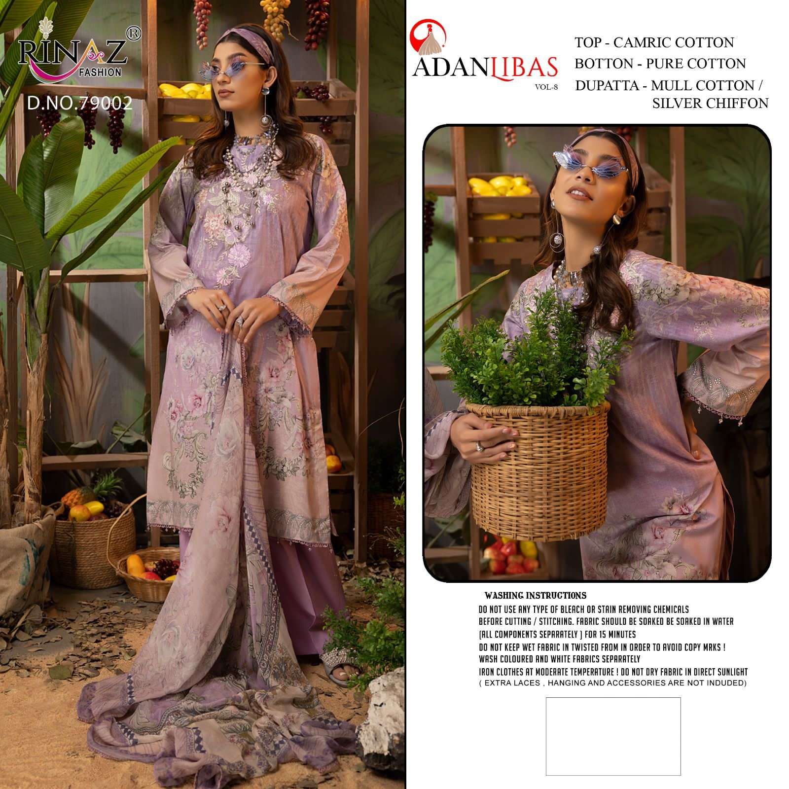 RINAZ-FASHION ADAN LIBAS VOL.-8 Mull Cotton print Salwar Kameez Wholesale catalog