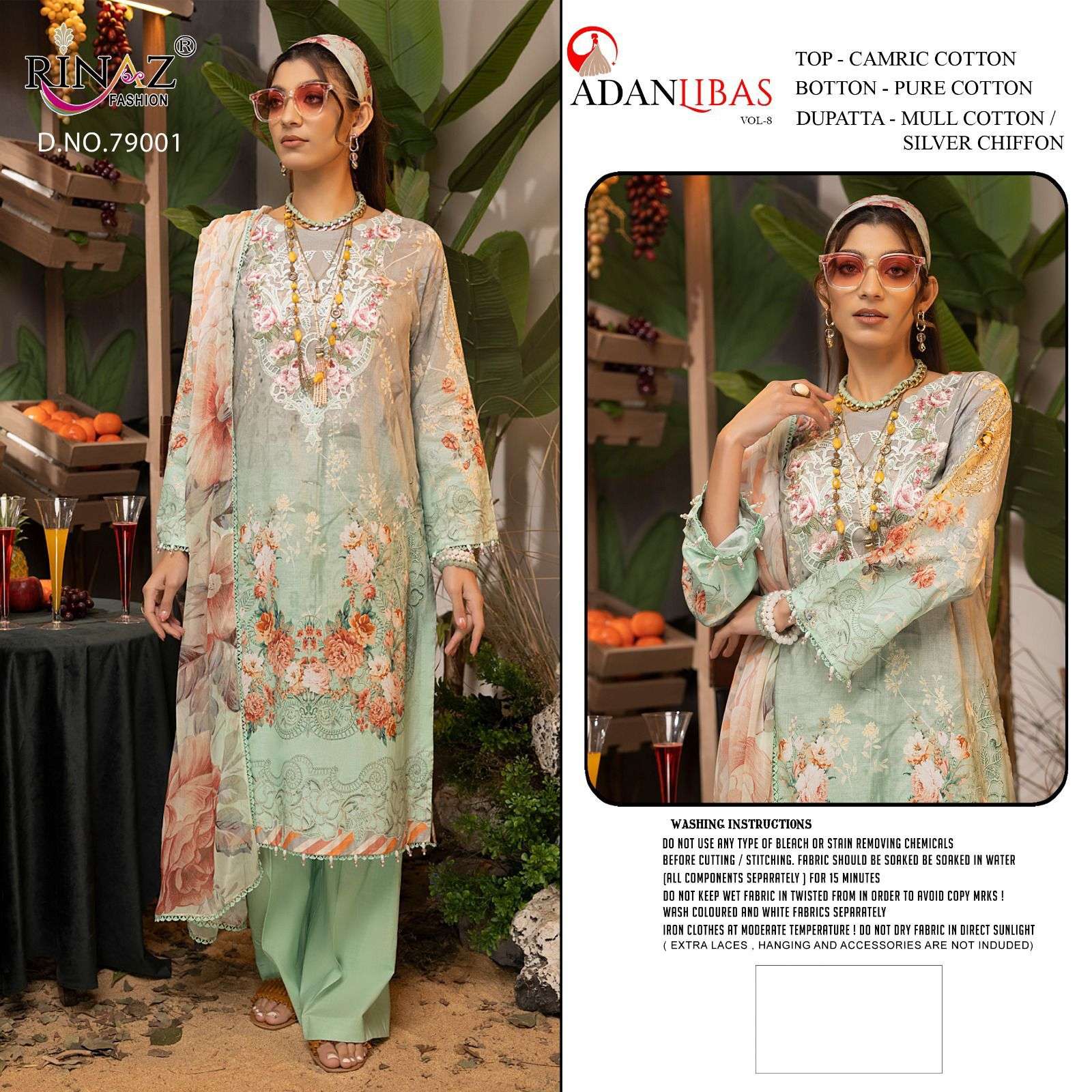 RINAZ-FASHION ADAN LIBAS VOL.-8 Mull Cotton print Salwar Kameez Wholesale catalog