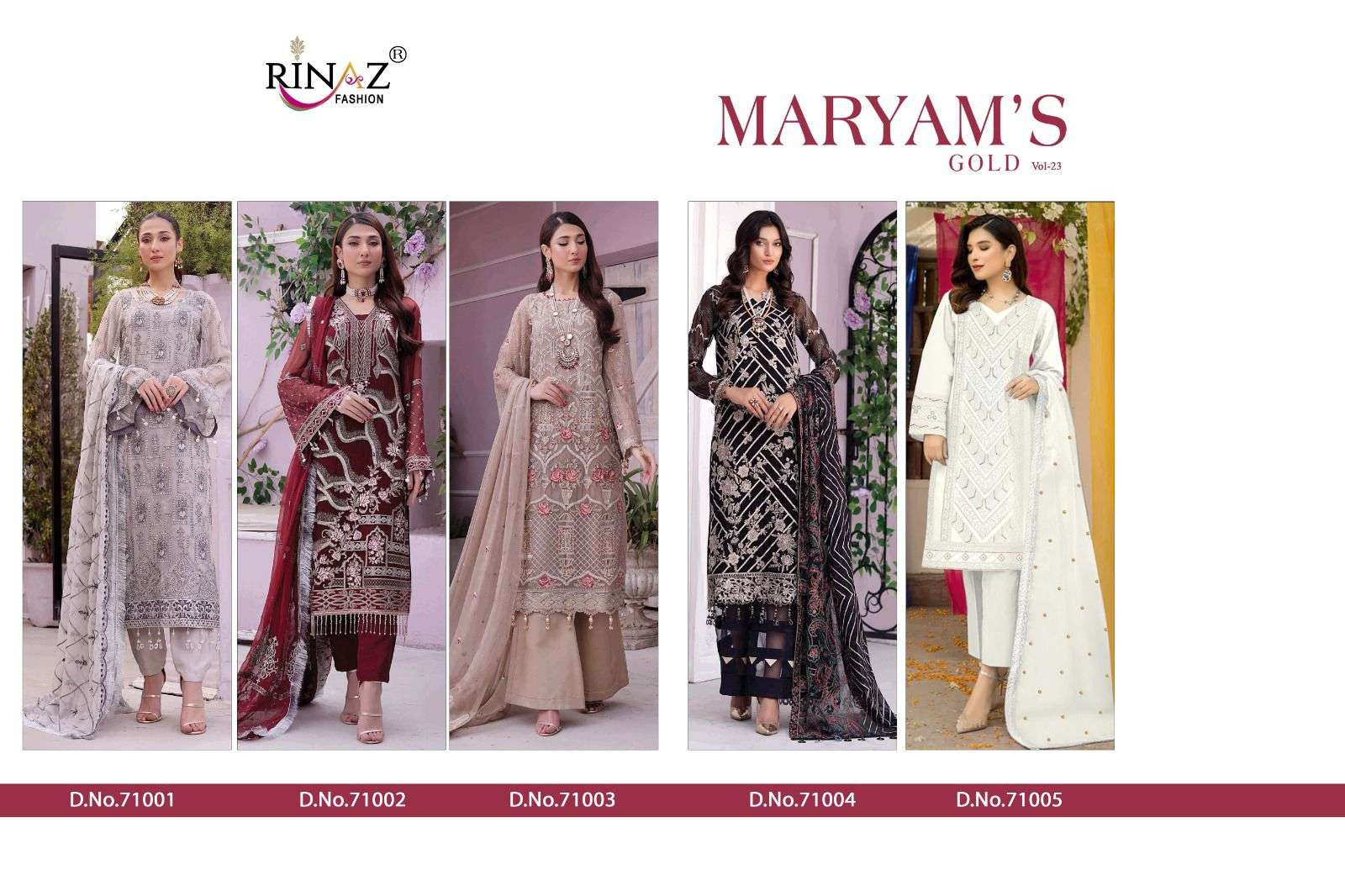 Rinaz Mariyam Gold 23 Exclusive Trending Pakisatni Salwar Suits Wholesale catalog