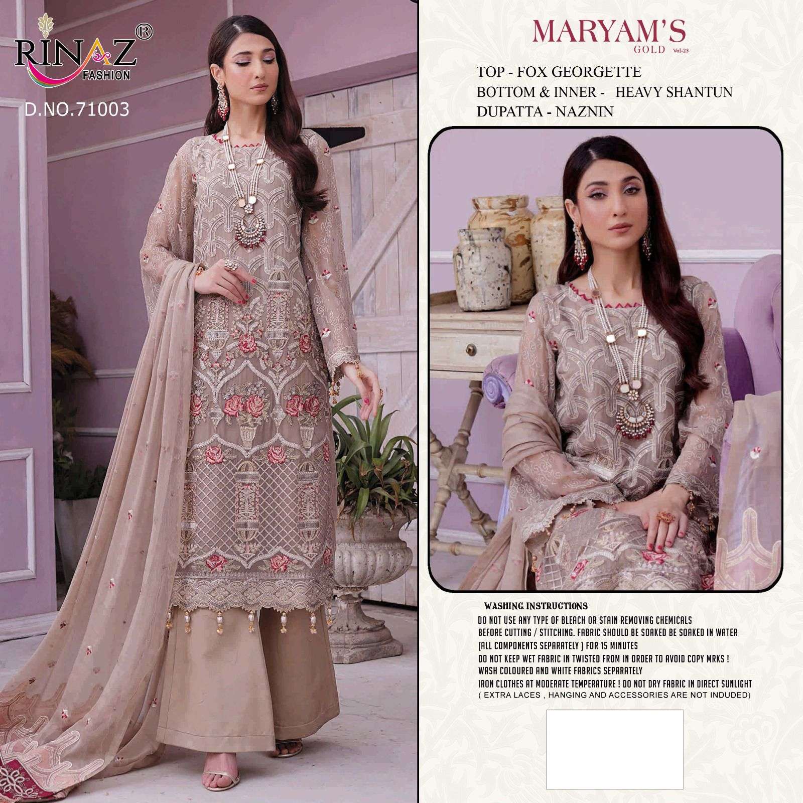 Rinaz Mariyam Gold 23 Exclusive Trending Pakisatni Salwar Suits Wholesale catalog