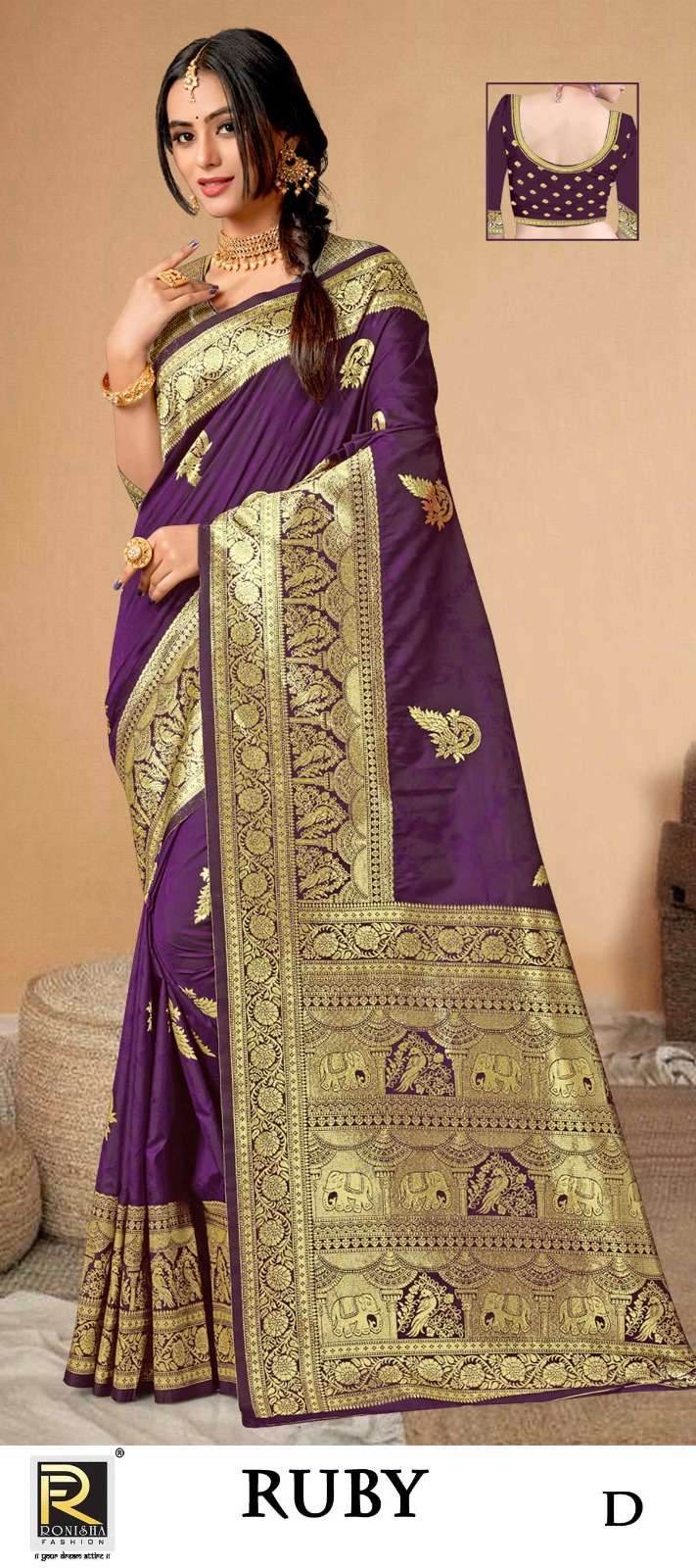 RUBY  BY RONISHA SAREE  FABRICS BANARASI SILK 50*600 FANCY DESIGNER SUPER HIT COLLECTION 