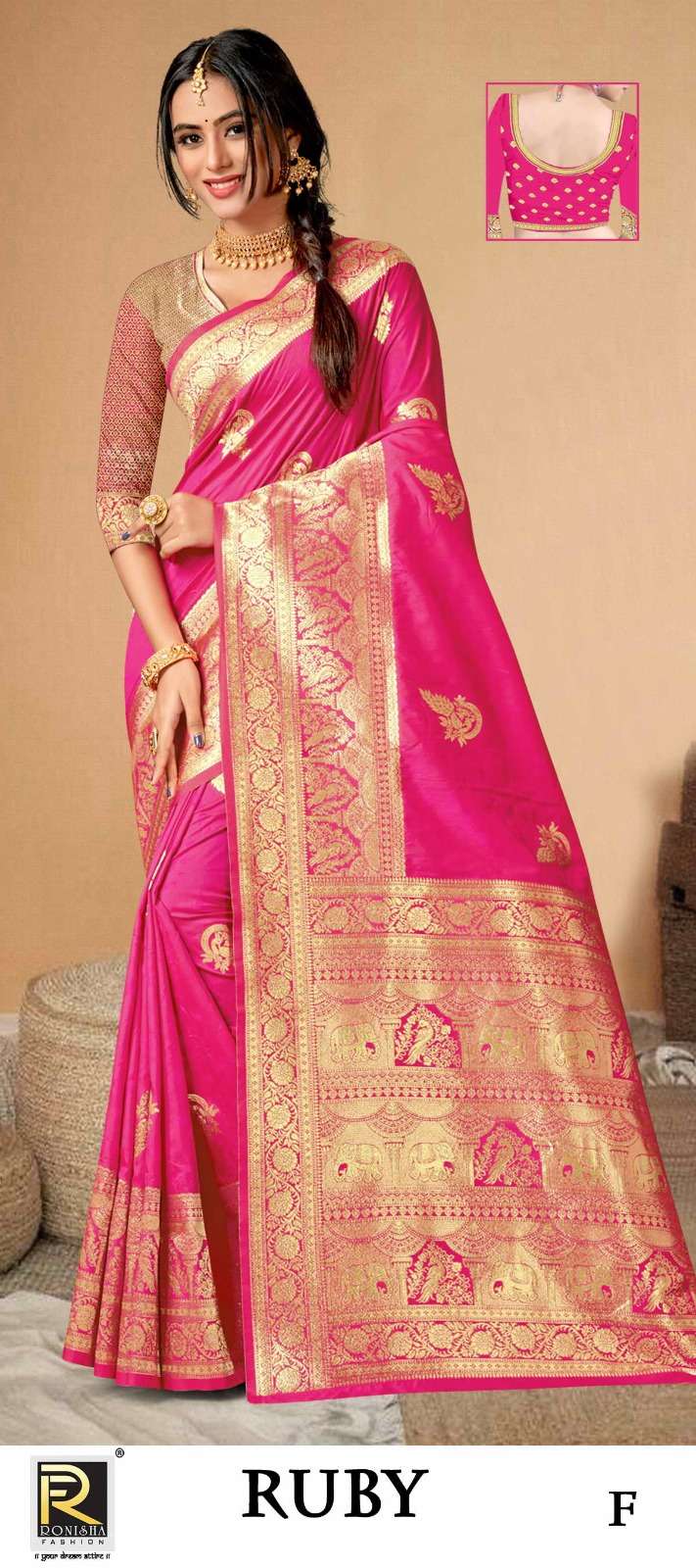 RUBY  BY RONISHA SAREE  FABRICS BANARASI SILK 50*600 FANCY DESIGNER SUPER HIT COLLECTION 