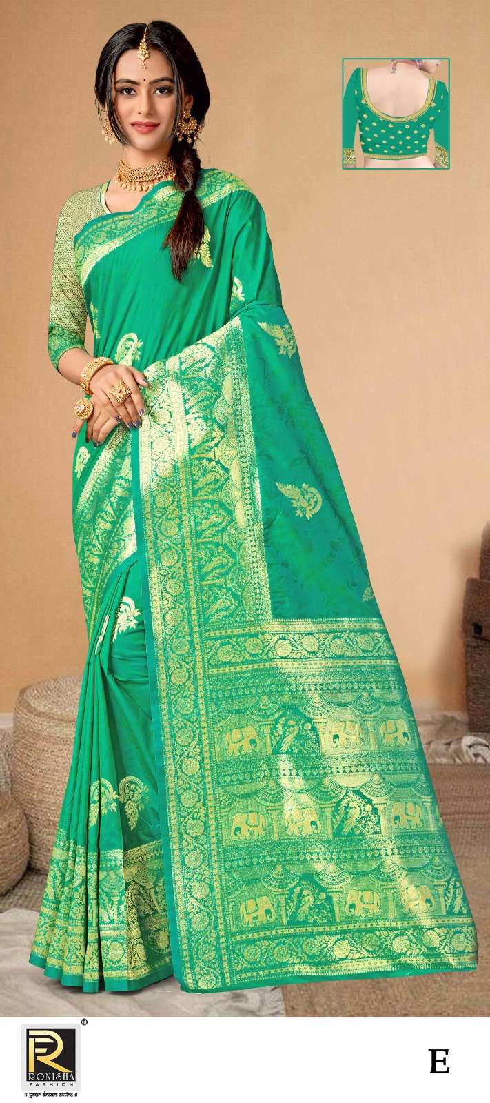 RUBY  BY RONISHA SAREE  FABRICS BANARASI SILK 50*600 FANCY DESIGNER SUPER HIT COLLECTION 